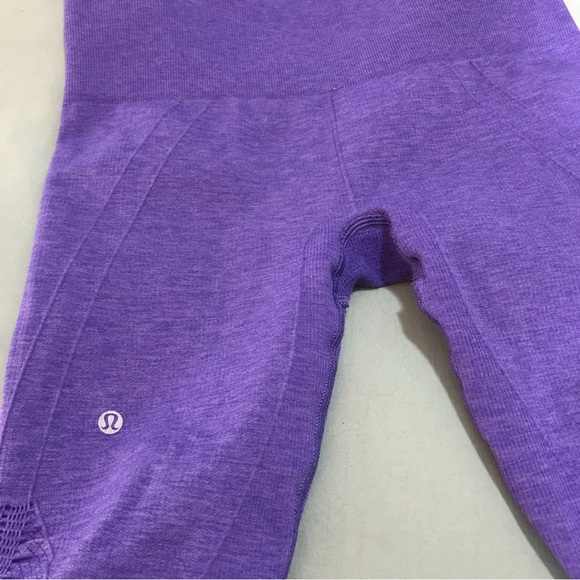 Lululemon In the Flow Crop II Heathered Iris Flower Purple Leggings - Picture 7 of 7